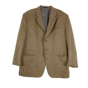 Chaps Ralph Lauren Sport Coat Blazer Men 48R Tan Beige 3 Button